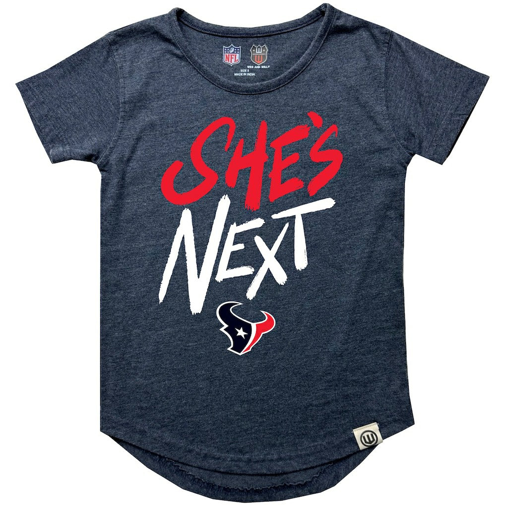 Houston Texans  Wes & Willy Girls Youth She's Next Garment Washed T-Shirt