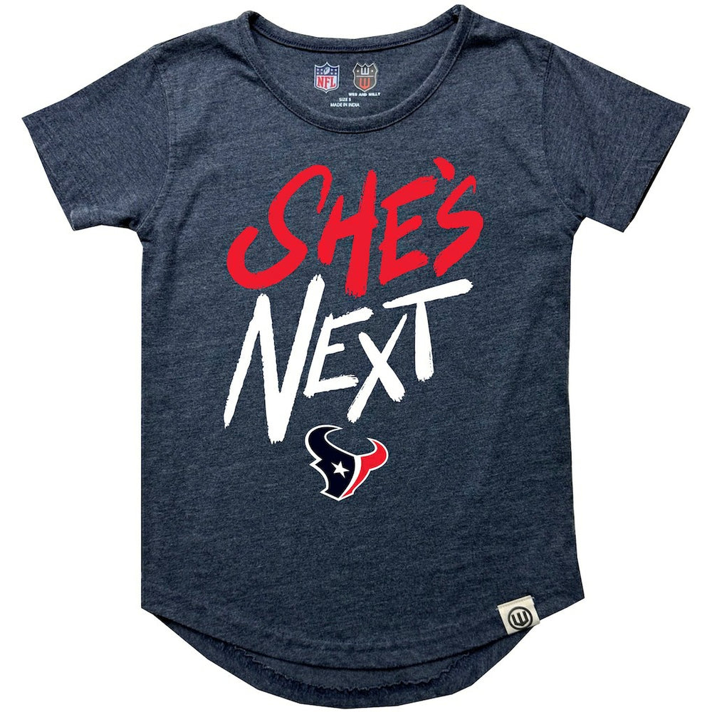 Houston Texans  Wes & Willy Girls Youth She's Next Garment Washed T-Shirt