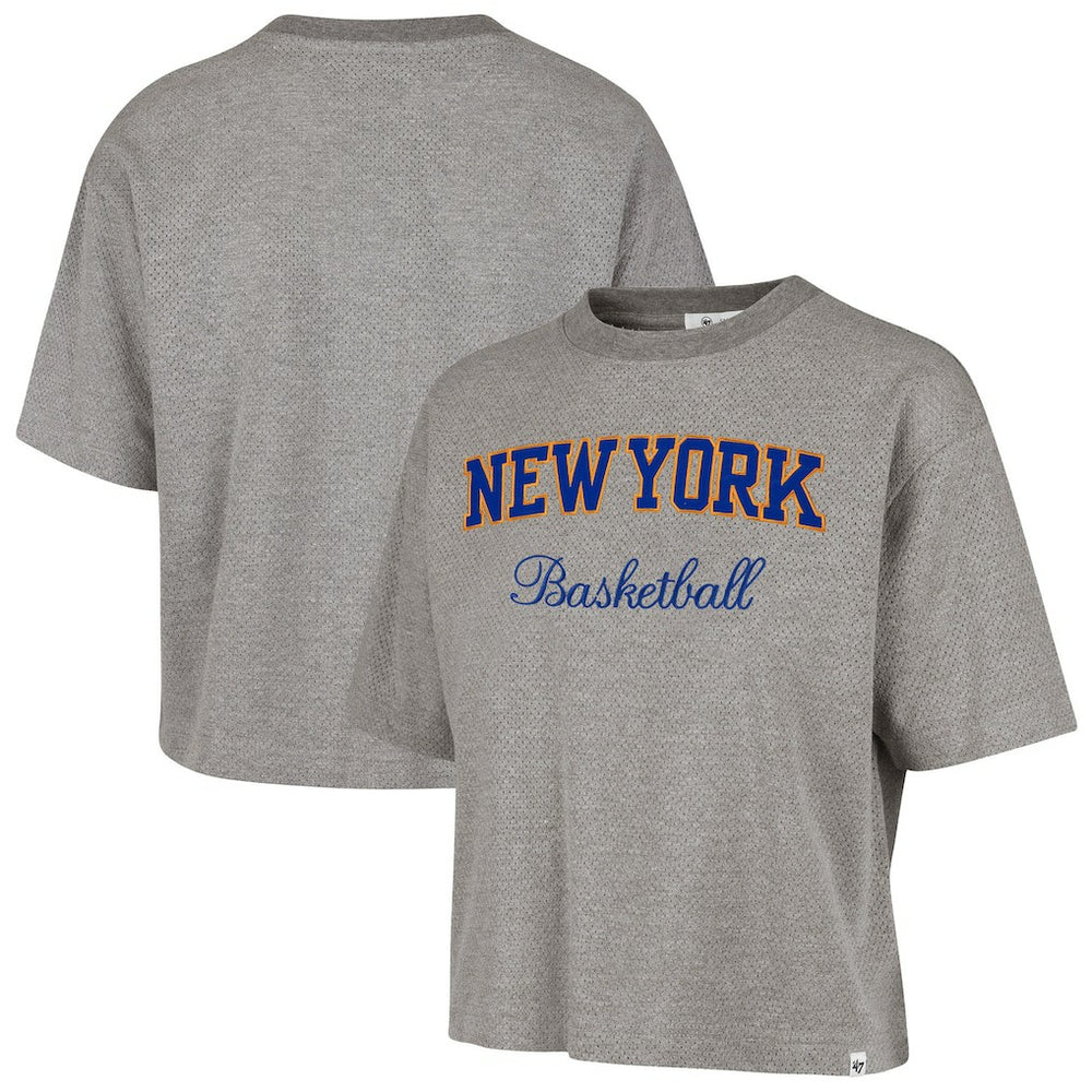 New York Knicks '47 Women's Pivot Drop Needle Cropped T-Shirt Outlet