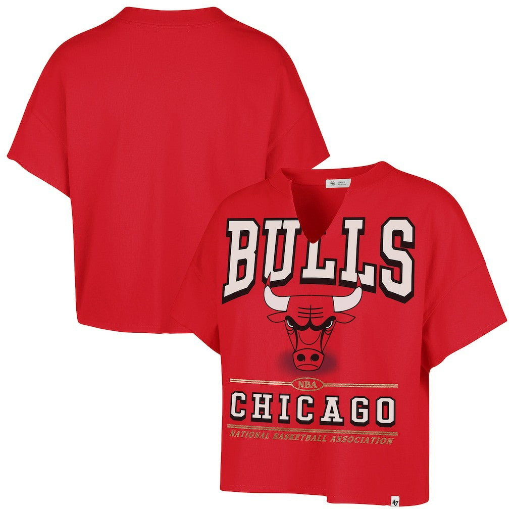 Chicago Bulls '47 Women's Elation Oversized Notch Neck T-Shirt sale On Sale