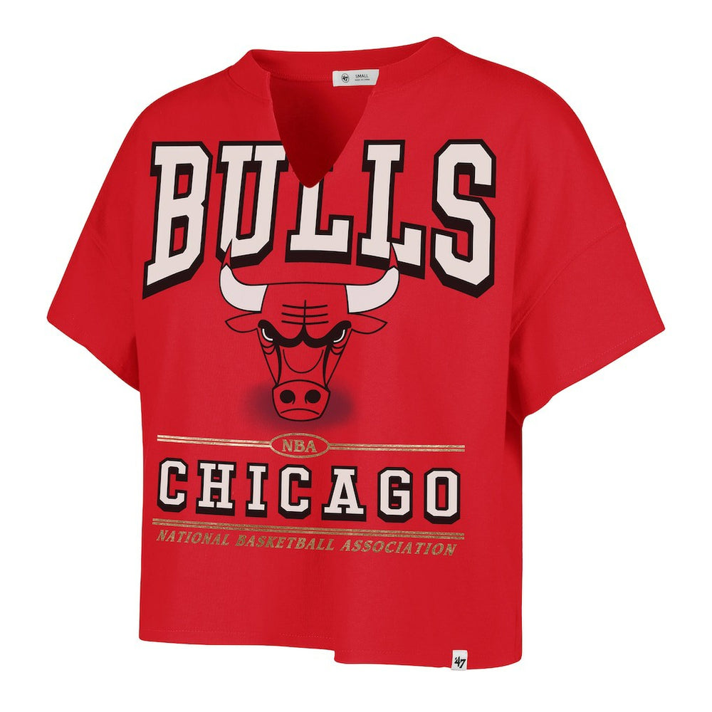 Chicago Bulls '47 Women's Elation Oversized Notch Neck T-Shirt sale On Sale