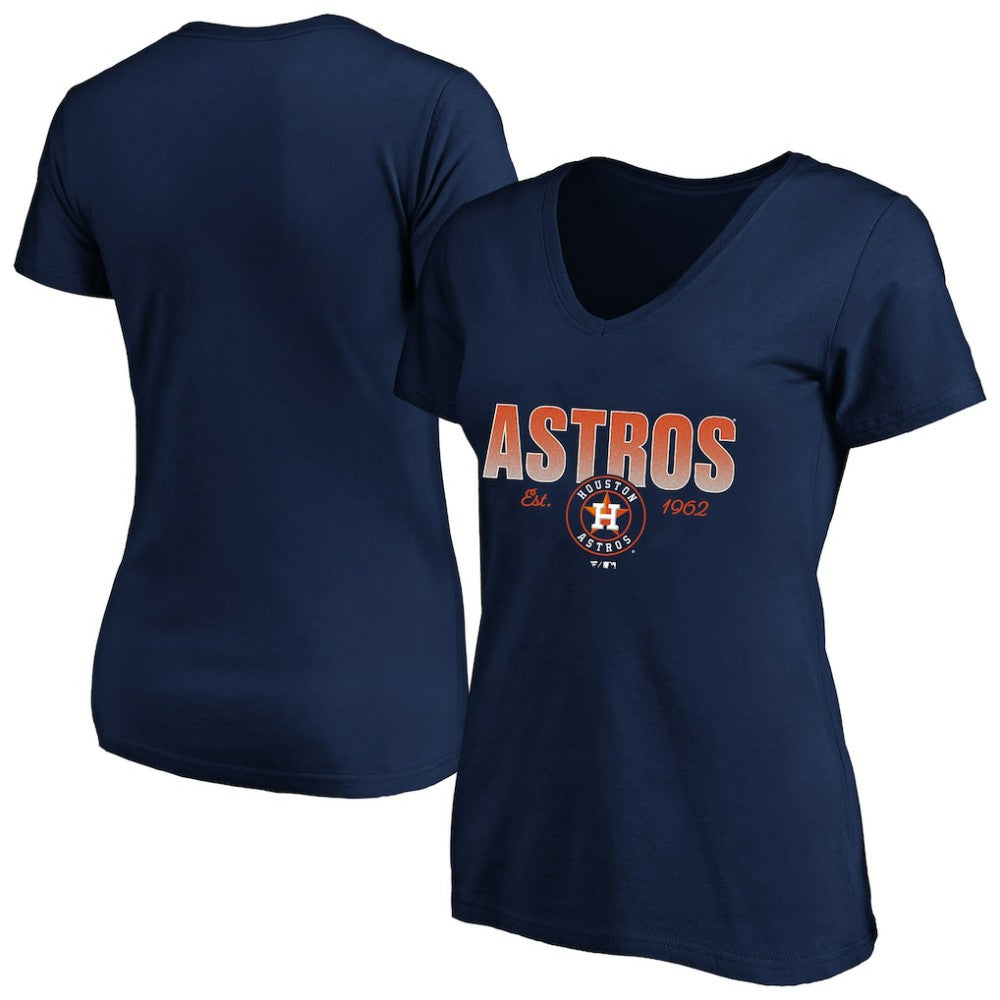 Houston Astros Profile Women's Plus Size Wordmark V-Neck T-Shirt | MLB US
