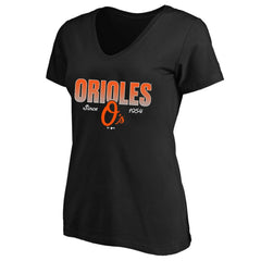 Baltimore Orioles Profile Women's Plus Size Wordmark V-Neck T-Shirt | MLB Discount