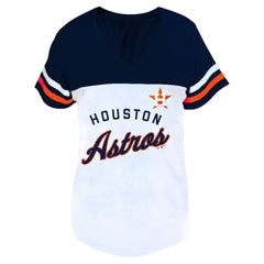 Houston Astros Profile Women's Plus Size Two-Stripe V-Neck T-Shirt | MLB Shop