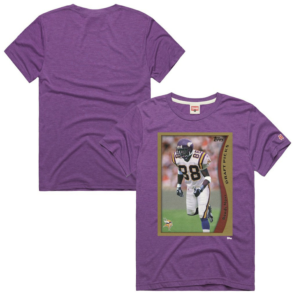 Minnesota Vikings  Randy Moss  Homage Unisex NFL Topps Trading Card Tri-Blend T-Shirt