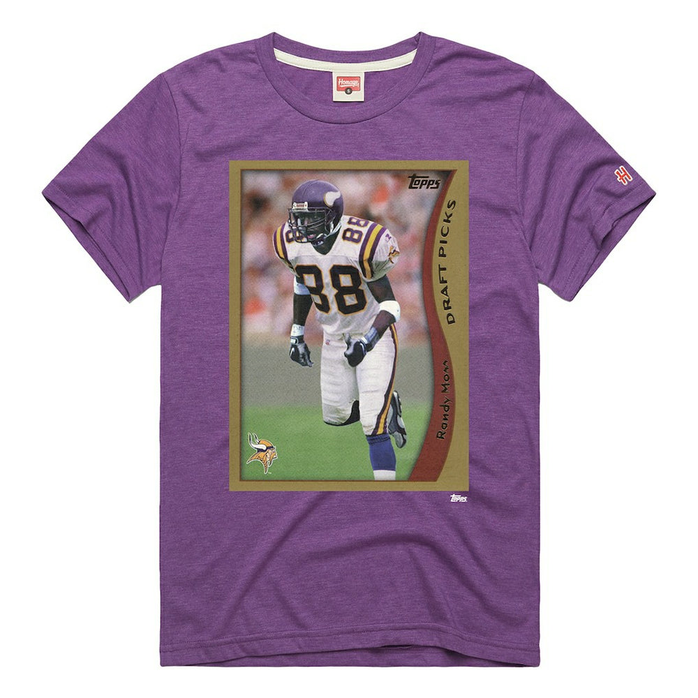 Minnesota Vikings  Randy Moss  Homage Unisex NFL Topps Trading Card Tri-Blend T-Shirt