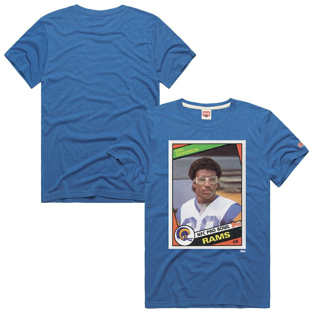 Los Angeles Rams  Eric Dickerson  Homage Unisex NFL Topps Trading Card Tri-Blend T-Shirt