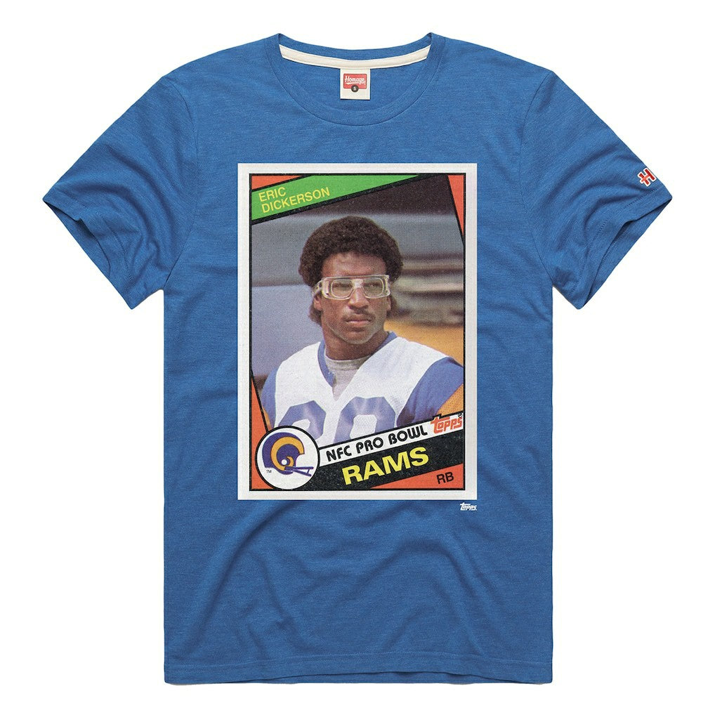 Los Angeles Rams  Eric Dickerson  Homage Unisex NFL Topps Trading Card Tri-Blend T-Shirt
