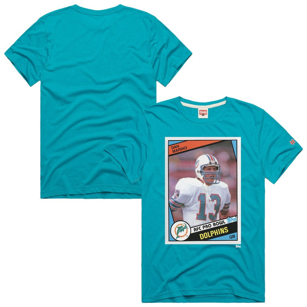 Miami Dolphins  Dan Marino  Homage Unisex NFL Topps Trading Card Tri-Blend T-Shirt