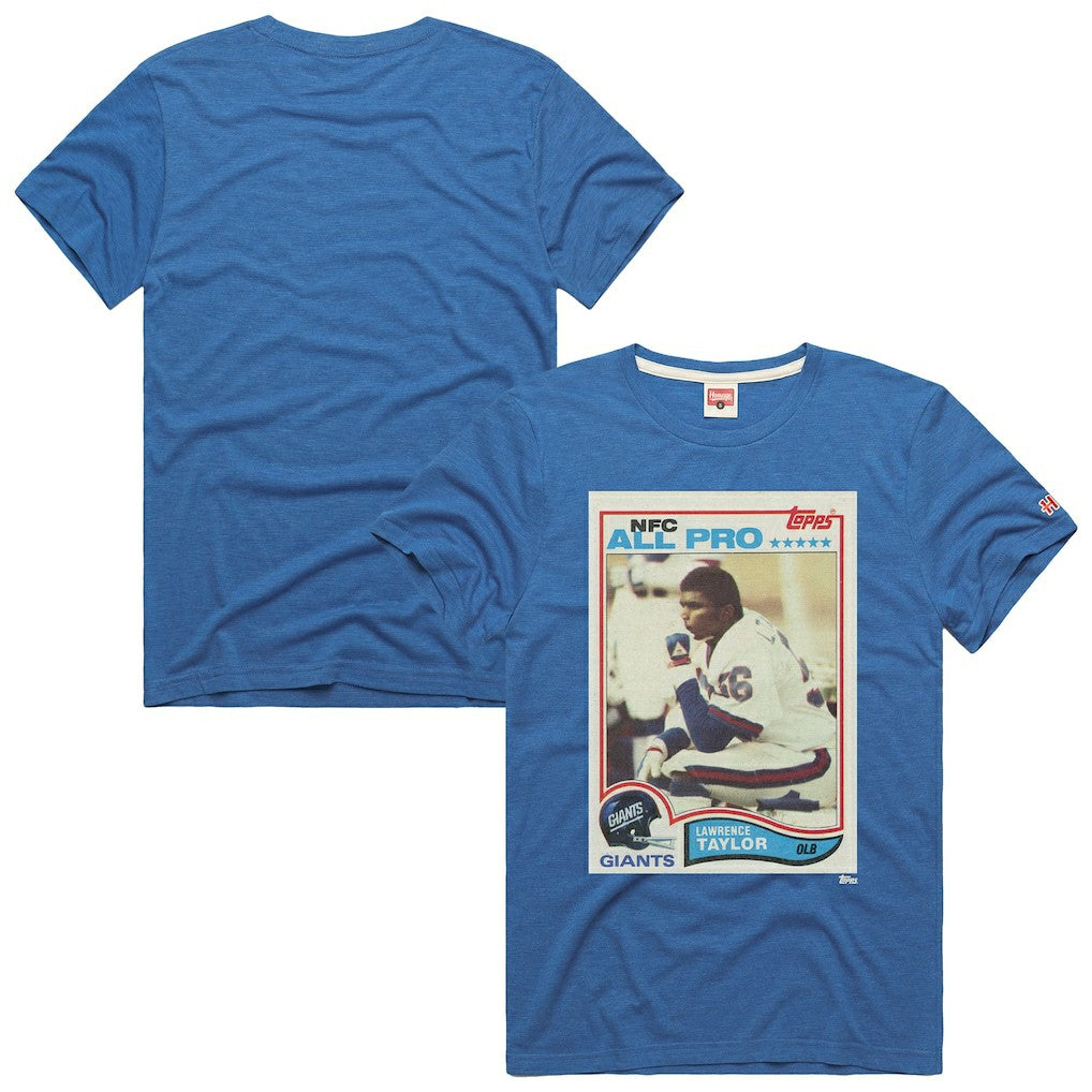 New York Giants  Lawrence Taylor  Homage Unisex NFL Topps Trading Card Tri-Blend T-Shirt