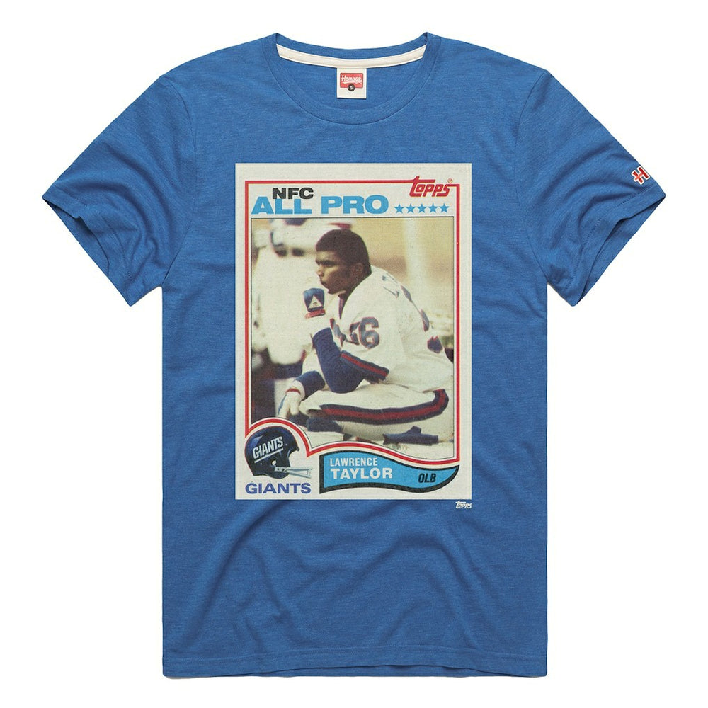 New York Giants  Lawrence Taylor  Homage Unisex NFL Topps Trading Card Tri-Blend T-Shirt