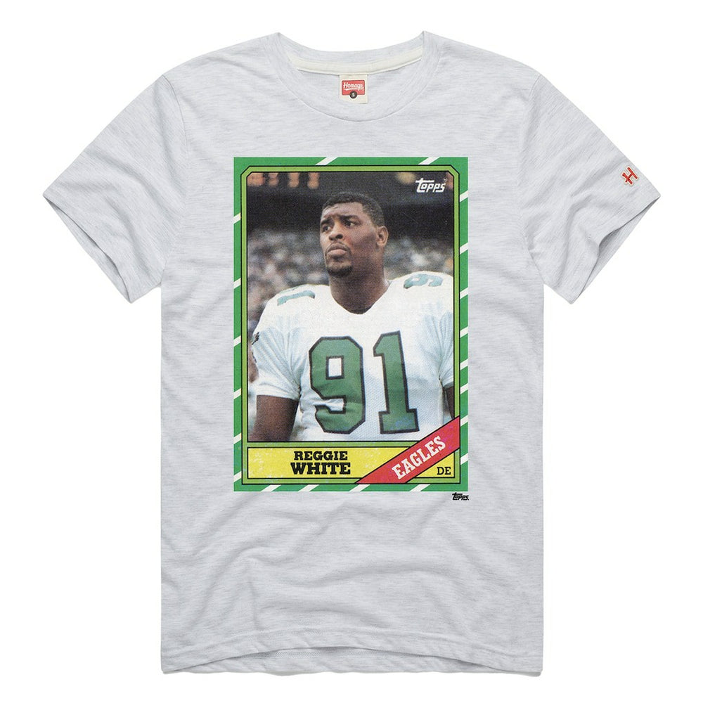 Philadelphia Eagles  Reggie White  Homage Unisex NFL Topps Trading Card Tri-Blend T-Shirt