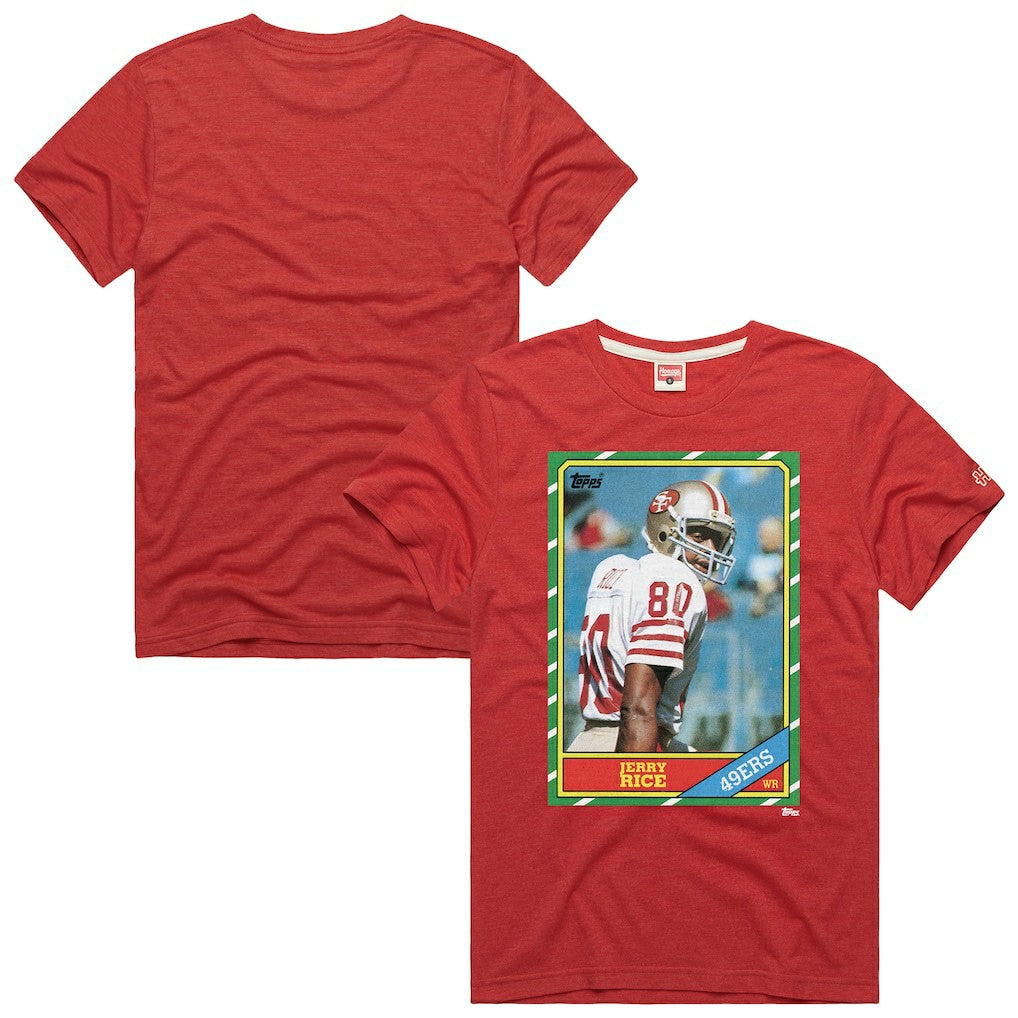 San Francisco 49ers  Jerry Rice  Homage Unisex NFL Topps Trading Card Tri-Blend T-Shirt