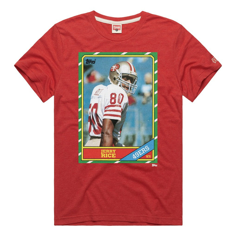 San Francisco 49ers  Jerry Rice  Homage Unisex NFL Topps Trading Card Tri-Blend T-Shirt