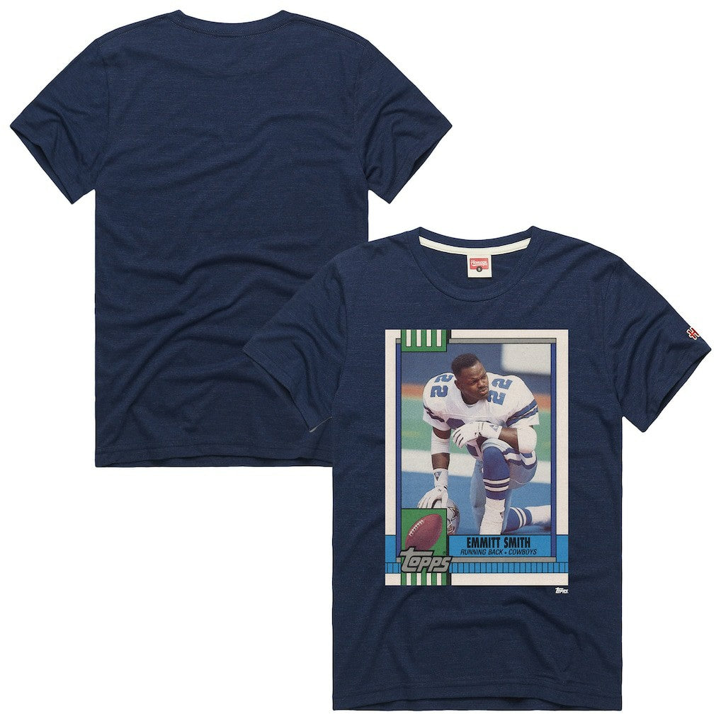 Dallas Cowboys  Emmitt Smith  Homage Unisex NFL Topps Trading Card Tri-Blend T-Shirt