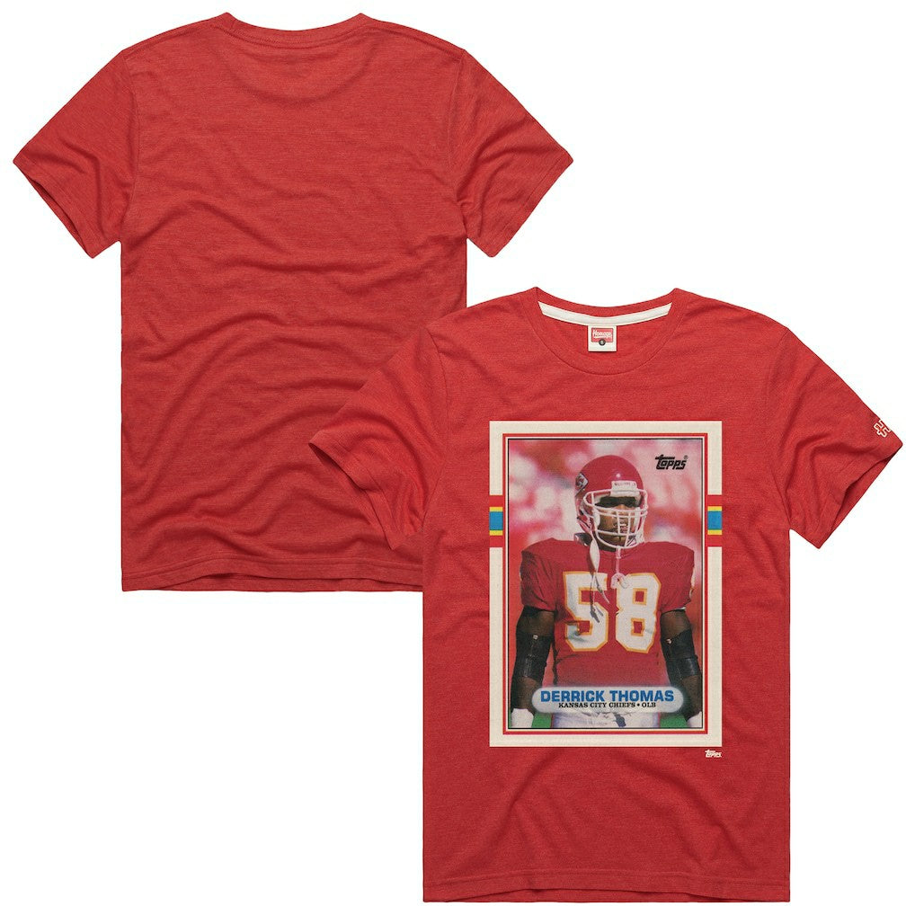 Kansas City Chiefs  Derrick Thomas  Homage Unisex NFL Topps Trading Card Tri-Blend T-Shirt