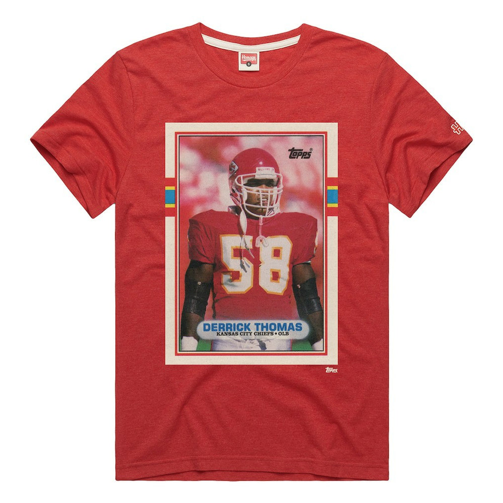 Kansas City Chiefs  Derrick Thomas  Homage Unisex NFL Topps Trading Card Tri-Blend T-Shirt