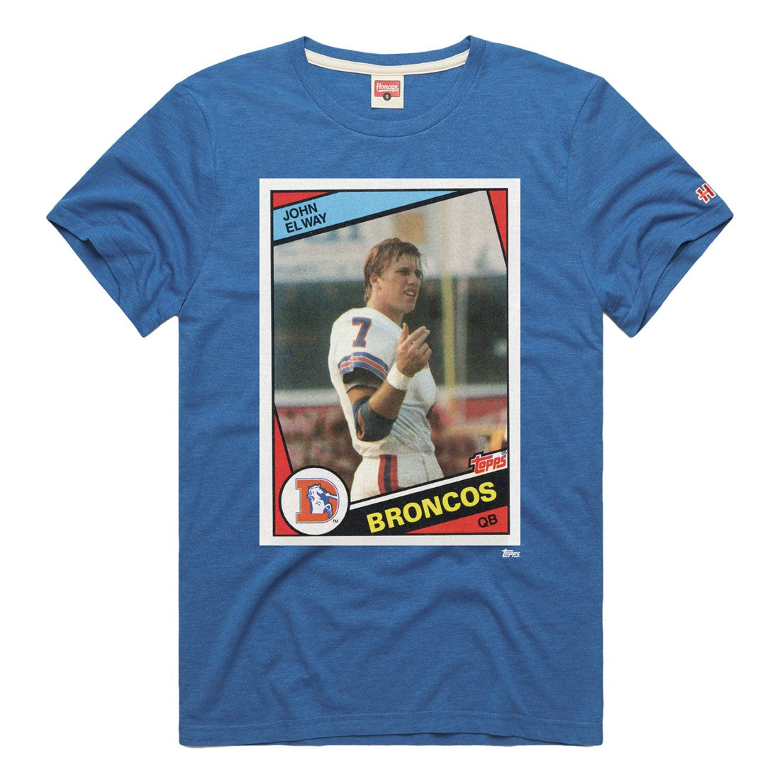 Denver Broncos  John Elway  Homage Unisex NFL Topps Trading Card Tri-Blend T-Shirt