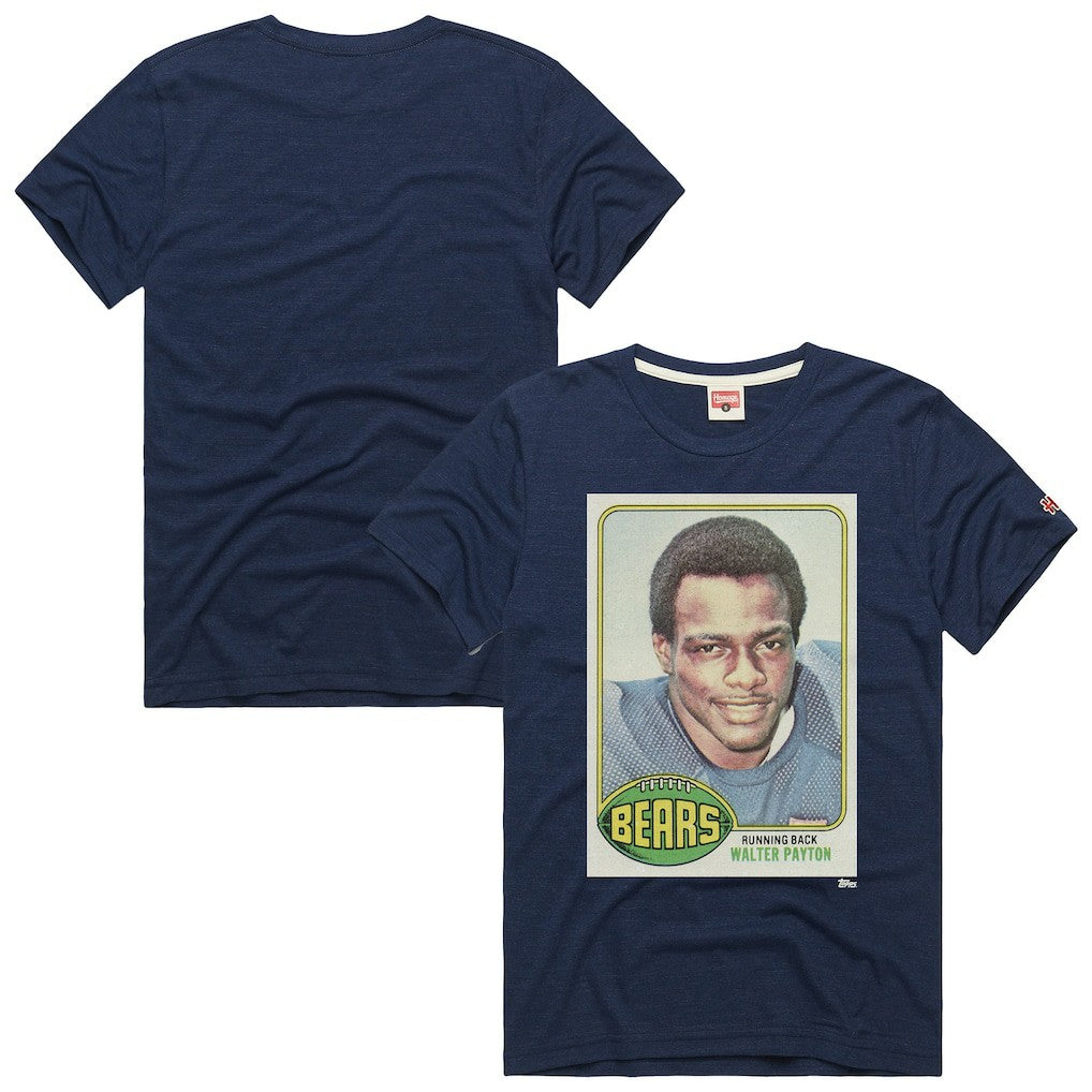 Chicago Bears  Walter Payton  Homage Unisex NFL Topps Trading Card Tri-Blend T-Shirt