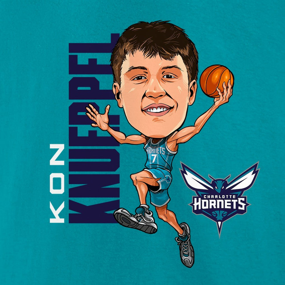 Kon Knueppel Charlotte Hornets Caricature T-Shirt Outlet