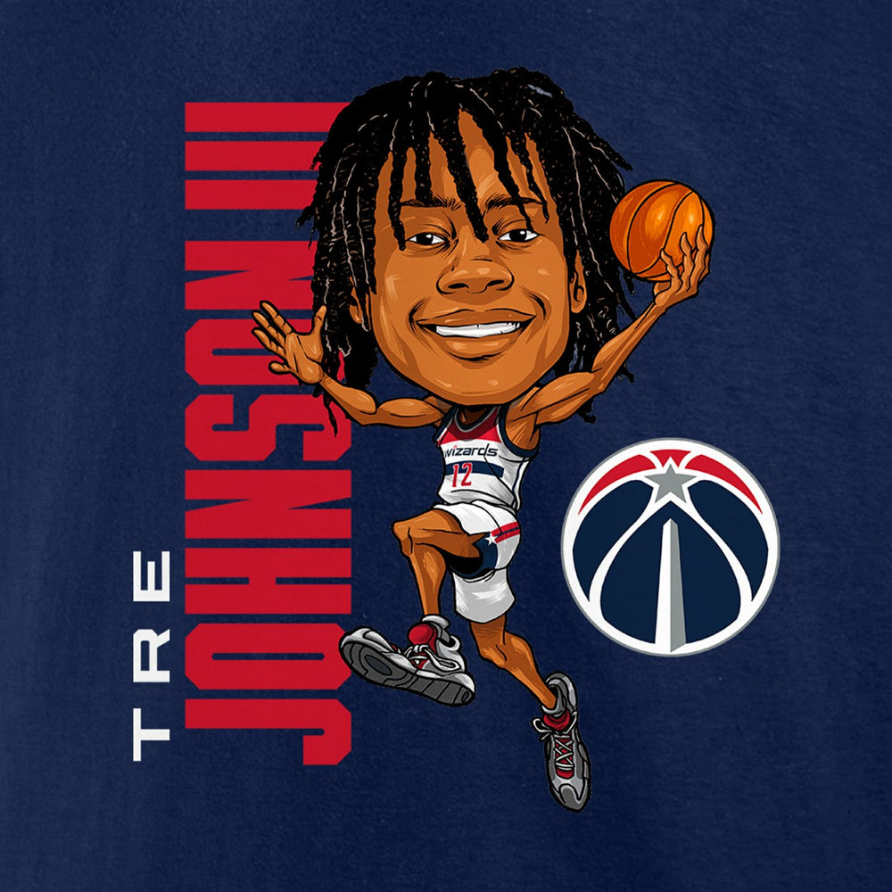 Tre Johnson III Washington Wizards Caricature T-Shirt On Sale