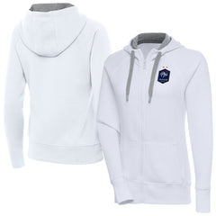 France National Team Antigua Women's Takeover Full-Zip Hoodie White