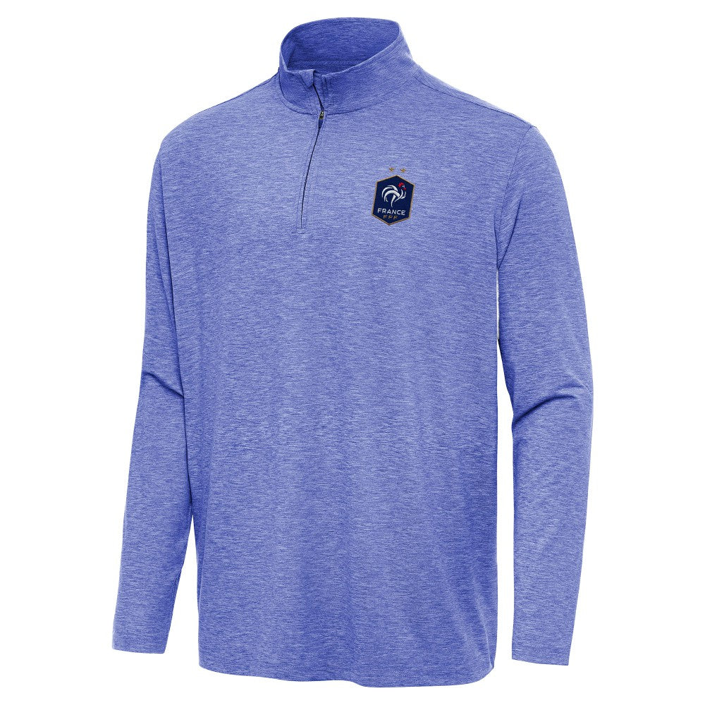 France National Team Antigua Master Quarter-Zip Pullover Heather Royal