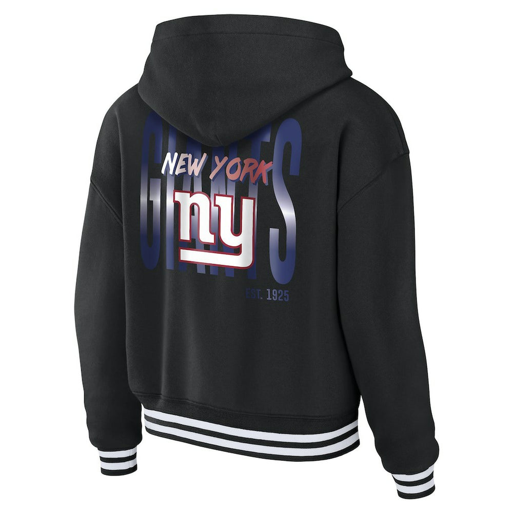 New York Giants  WEAR by Erin Andrews Women's Lace-Up Fleece Hoodie