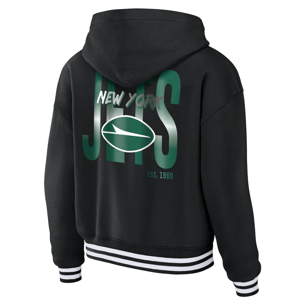 New York Jets  WEAR by Erin Andrews Women's Lace-Up Fleece Hoodie