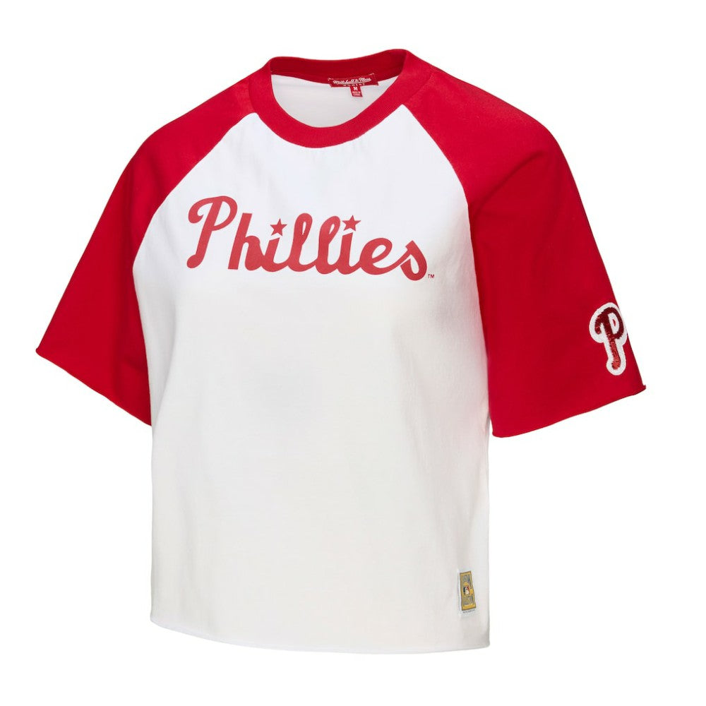 Philadelphia Phillies Mitchell & Ness Women's Cropped Raglan Boxy T-Shirt | MLB Discount