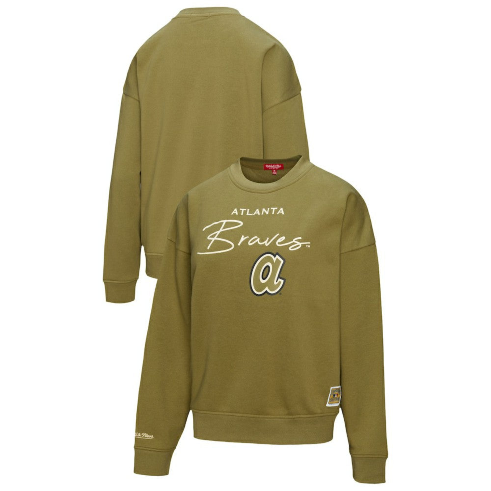 Atlanta Braves Mitchell & Ness Women's Oversized Crewneck Sweatshirt | MLB Discount