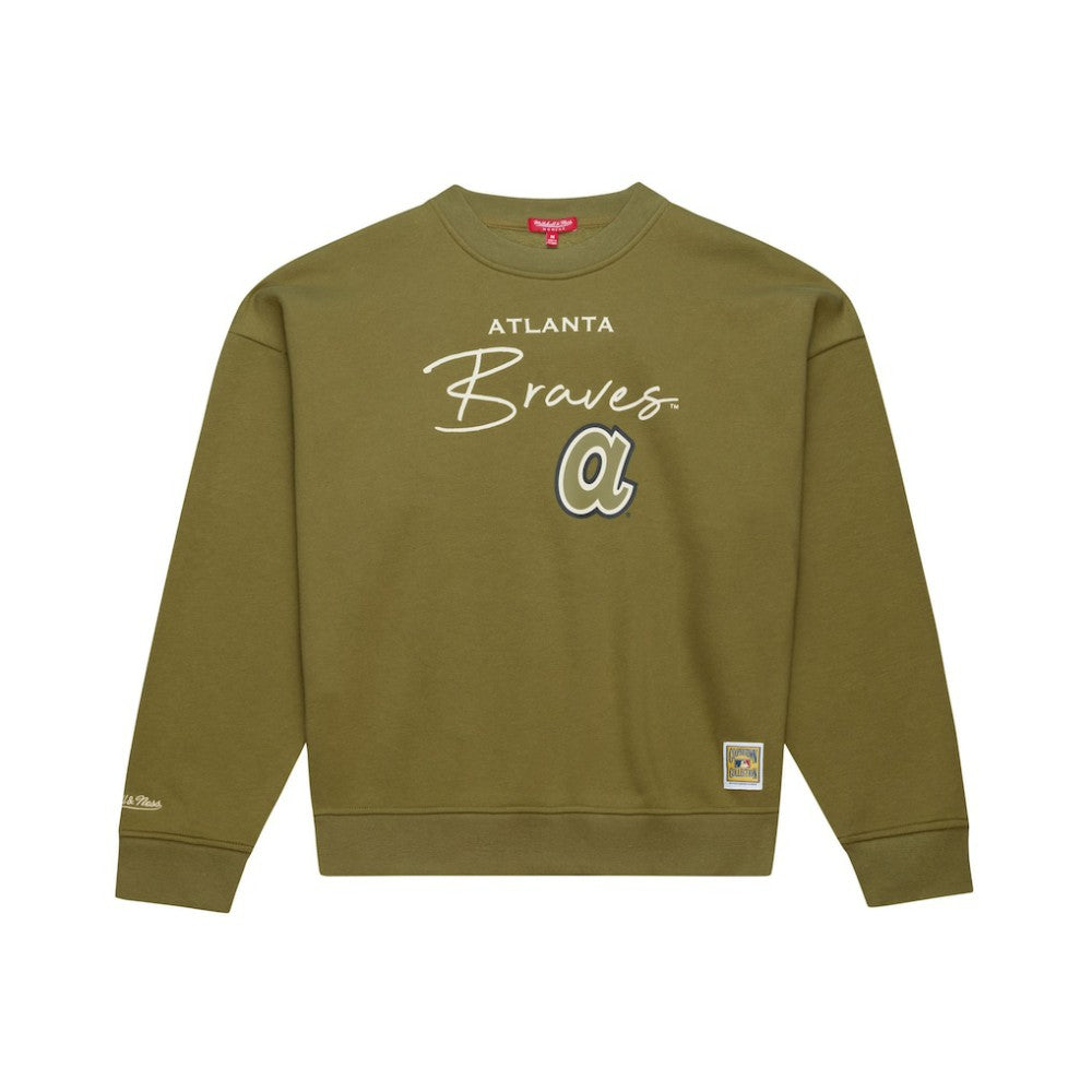 Atlanta Braves Mitchell & Ness Women's Oversized Crewneck Sweatshirt | MLB Discount