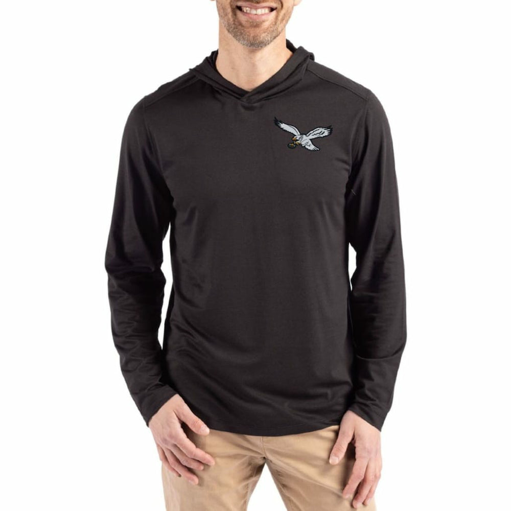 Philadelphia Eagles  Cutter & Buck Coastline Epic Comfort Eco Recycled Long Sleeve Hoodie T-Shirt