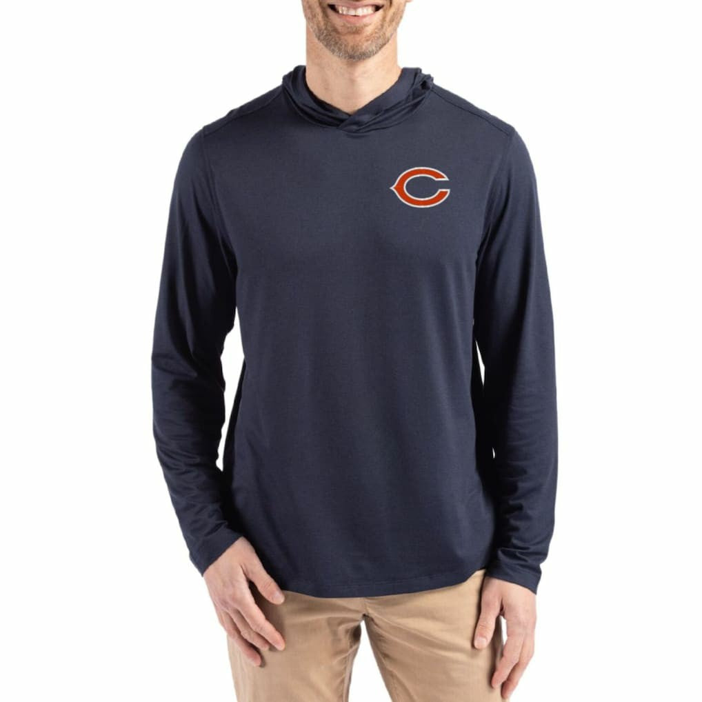 Chicago Bears  Cutter & Buck Coastline Epic Comfort Eco Recycled Long Sleeve Hoodie T-Shirt