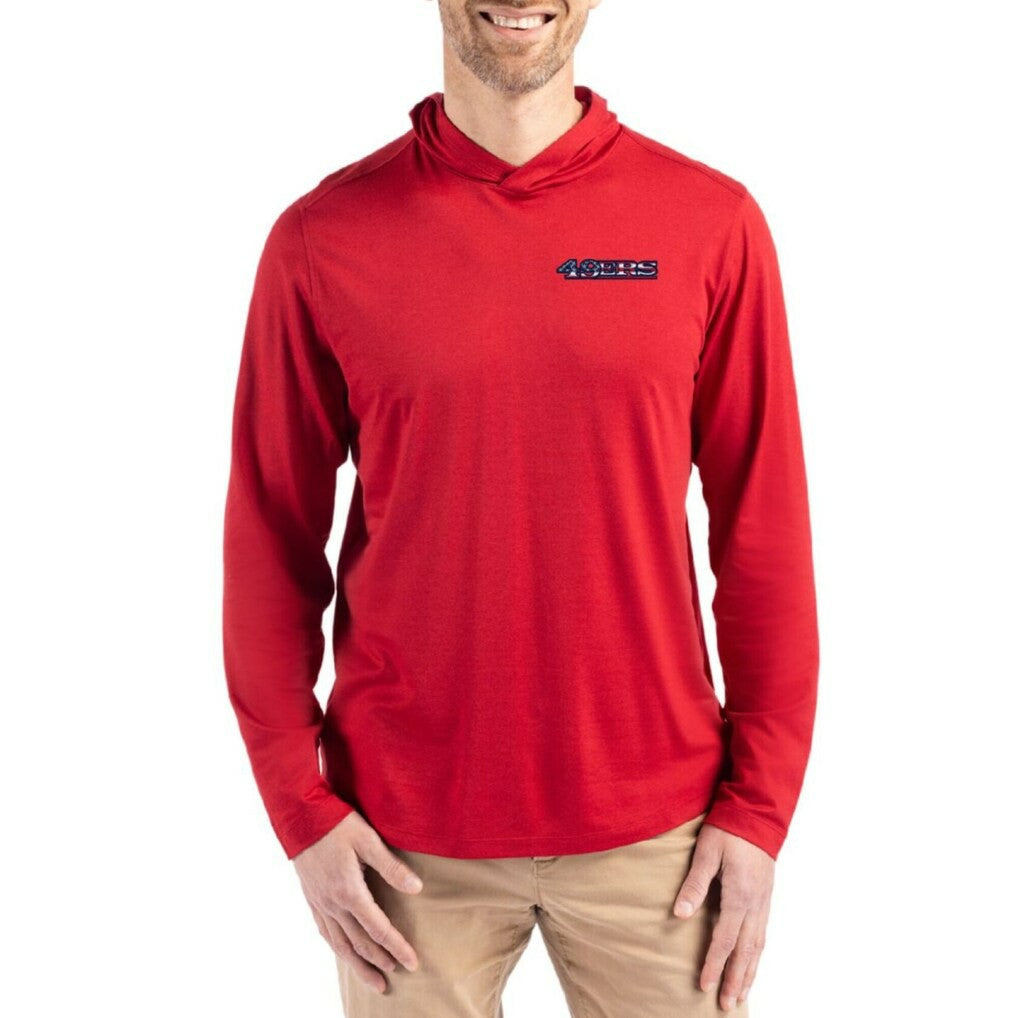 San Francisco 49ers  Cutter & Buck Americana Coastline Epic Comfort Eco Recycled Long Sleeve Hoodie T-Shirt