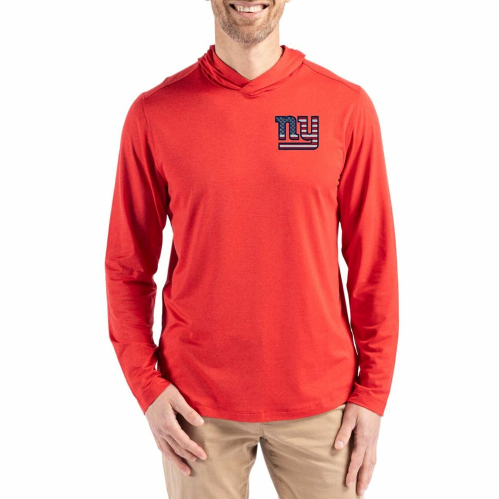 New York Giants  Cutter & Buck Americana Coastline Epic Comfort Eco Recycled Long Sleeve Hoodie T-Shirt