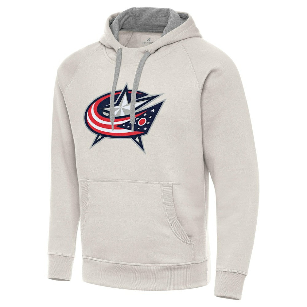 Columbus Blue Jackets Antigua Big Logo Victory Pullover Hoodie Discount
