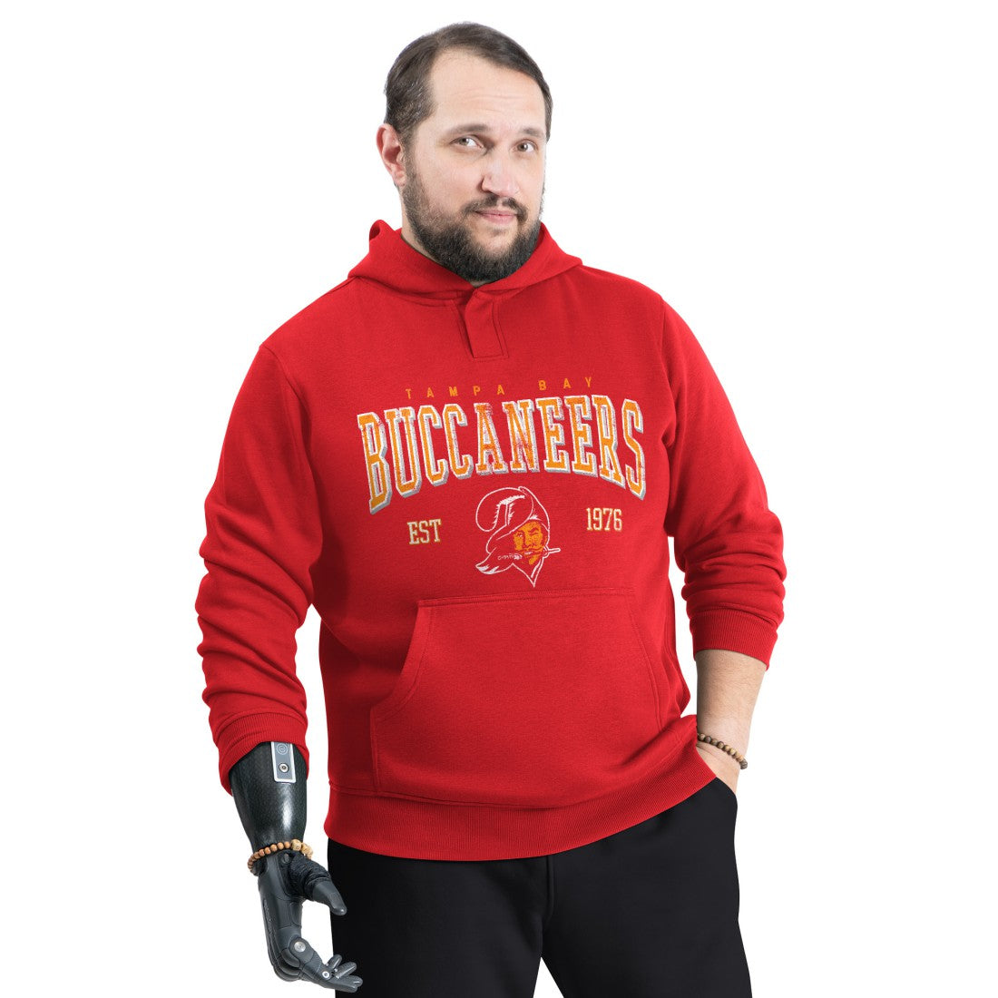 Tampa Bay Buccaneers  G-III Sports by Carl Banks Adaptive Team Spirit Graphic Fleece Pullover Hoodie