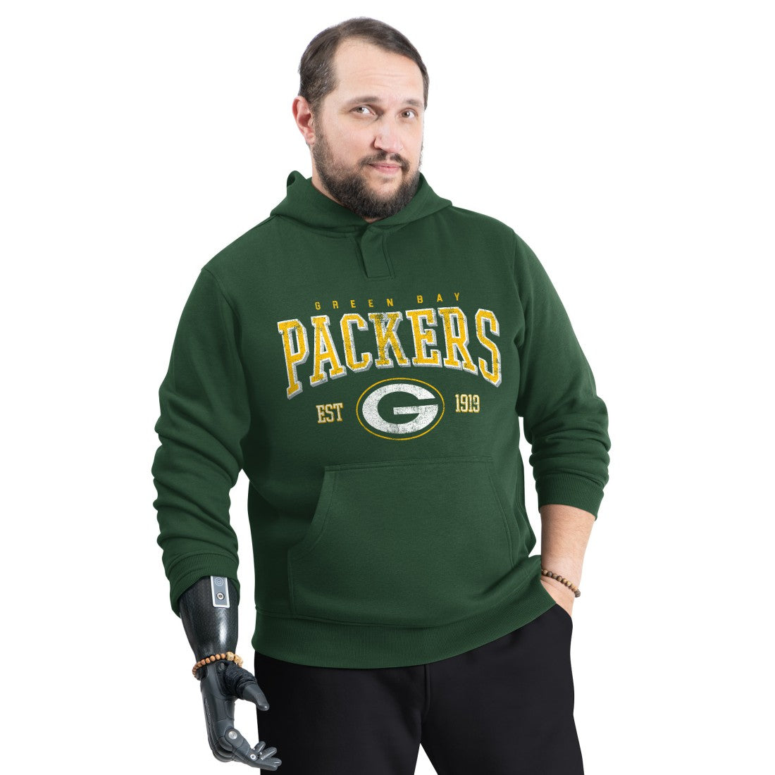 Green Bay Packers  G-III Sports by Carl Banks Adaptive Team Spirit Graphic Fleece Pullover Hoodie