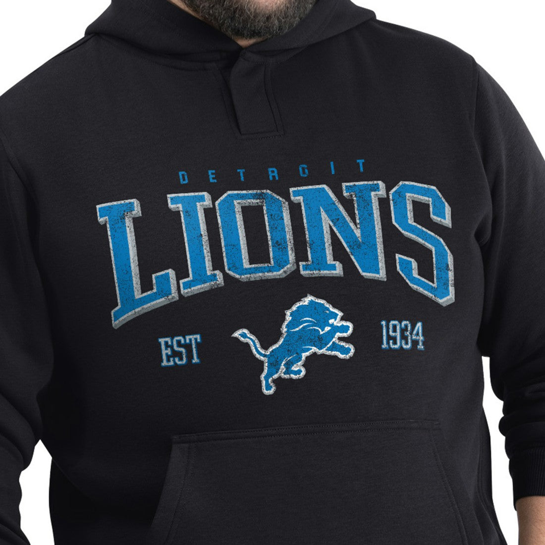 Detroit Lions  G-III Sports by Carl Banks Adaptive Team Spirit Graphic Fleece Pullover Hoodie