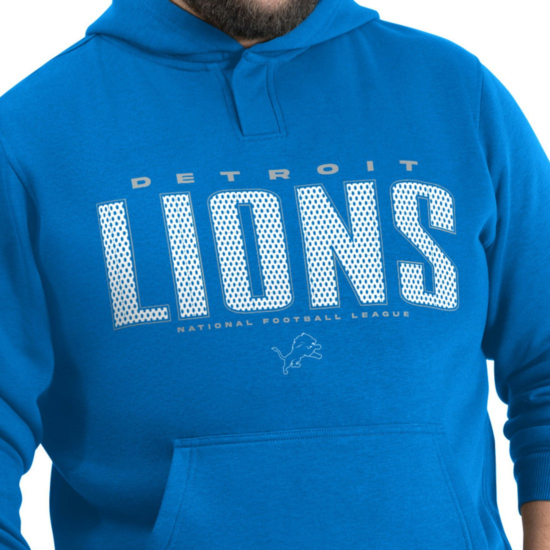 Detroit Lions  G-III Sports by Carl Banks Adaptive Mesh Effect Team Graphic Fleece Pullover Hoodie