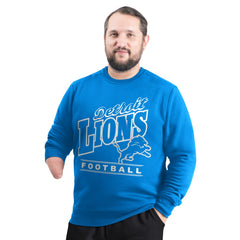Detroit Lions  G-III Sports by Carl Banks Adaptive Headliner Team Name Graphic Fleece Pullover Sweatshirt