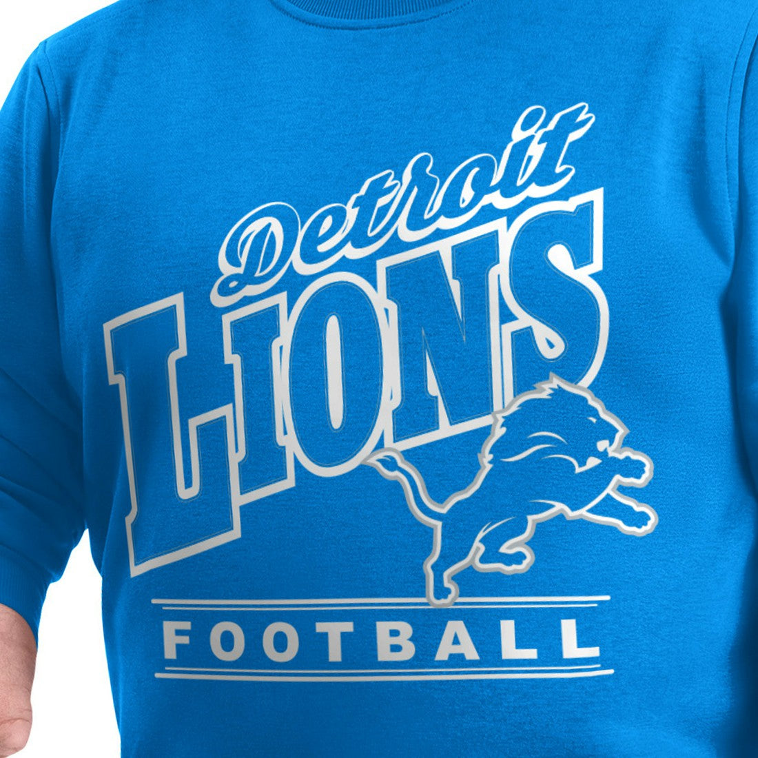 Detroit Lions  G-III Sports by Carl Banks Adaptive Headliner Team Name Graphic Fleece Pullover Sweatshirt