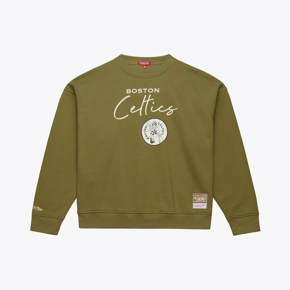 Boston Celtics Women's Lightweight Script Sweatshirt New