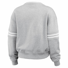 New York Mets WEAR by Erin Andrews Women's Sleeve Stripe Fleece Sweatshirt | MLB Online