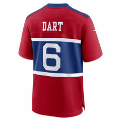 New York Giants Nike Jaxson Dart  Alternate Century Red Game Jersey