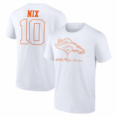 Denver Broncos  Bo Nix  Outline Player T-Shirt
