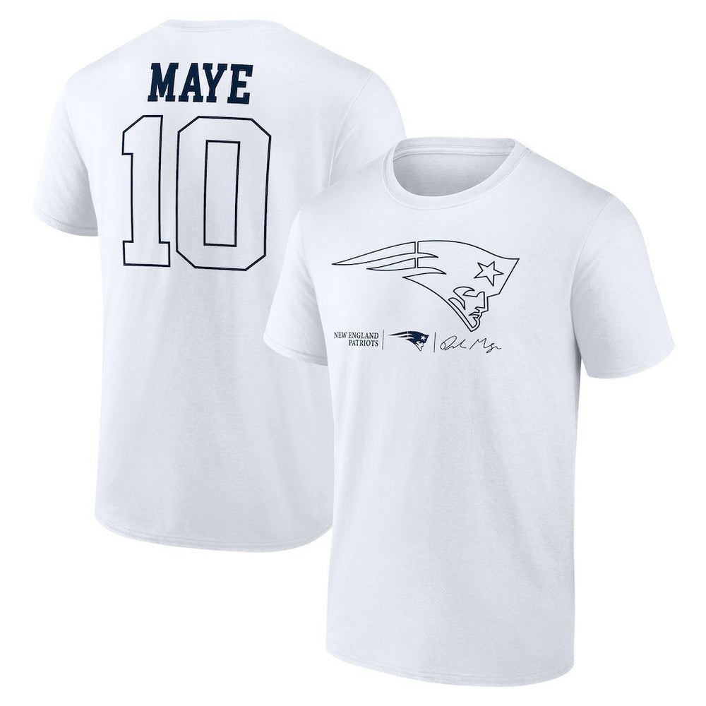New England Patriots  Drake Maye  Outline Player T-Shirt