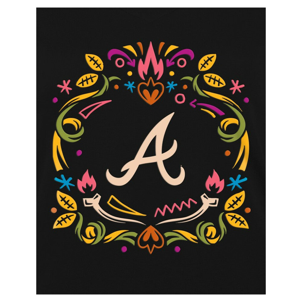 Atlanta Braves New Era Women's Día de los Muertos V-Neck T-Shirt | MLB Discount