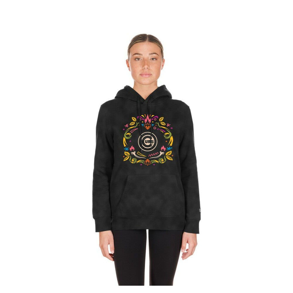 Chicago Cubs New Era Women's Día de Muertos Mineral Wash Hoodie Sweatshirt | MLB On Sale